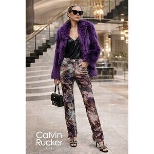 Rare Calvin Rucker Jeans Heartbreaker Sz 26 Snake Purple Studs Designer Vintage